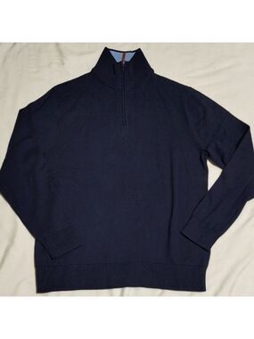 J. Crew Men's Dark Blue Zip-Up Sweater